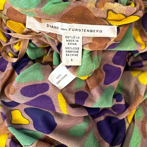 Diane Von Furstenberg DVF Aizel Colorful Silk Mesh Print Sleeveless Dress 6 - Picture 5 of 5